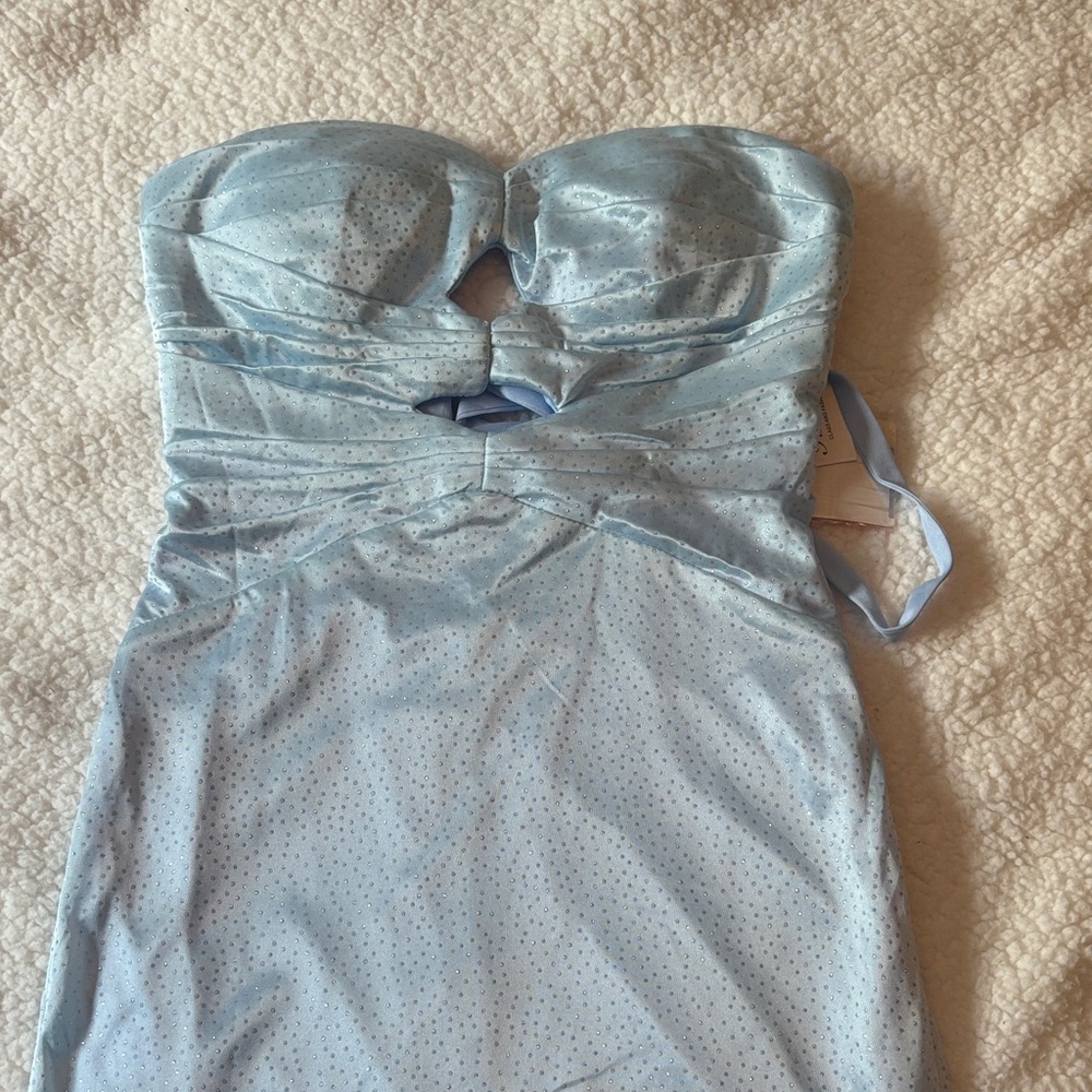 Light Blue Strapless homecoming Dress for teens